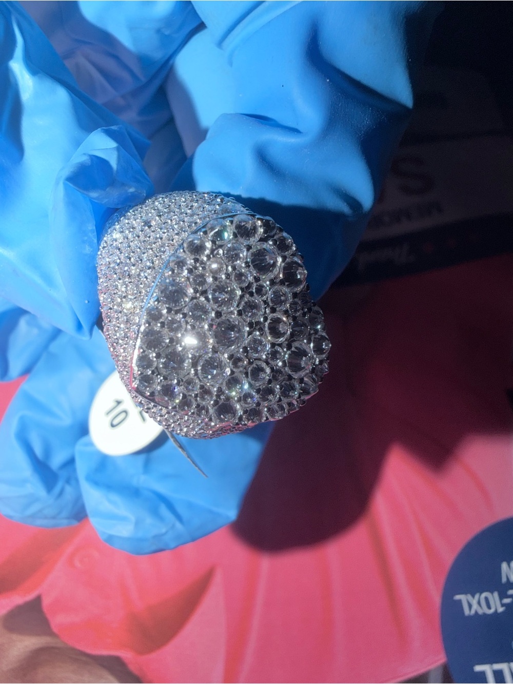 925 sterling silver heart ring with reverse setting